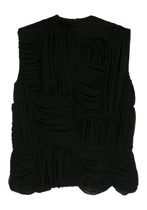 Black ruched sleeveless top - women COMME DES GARCONS COMME DES GARCONS | RMB0191